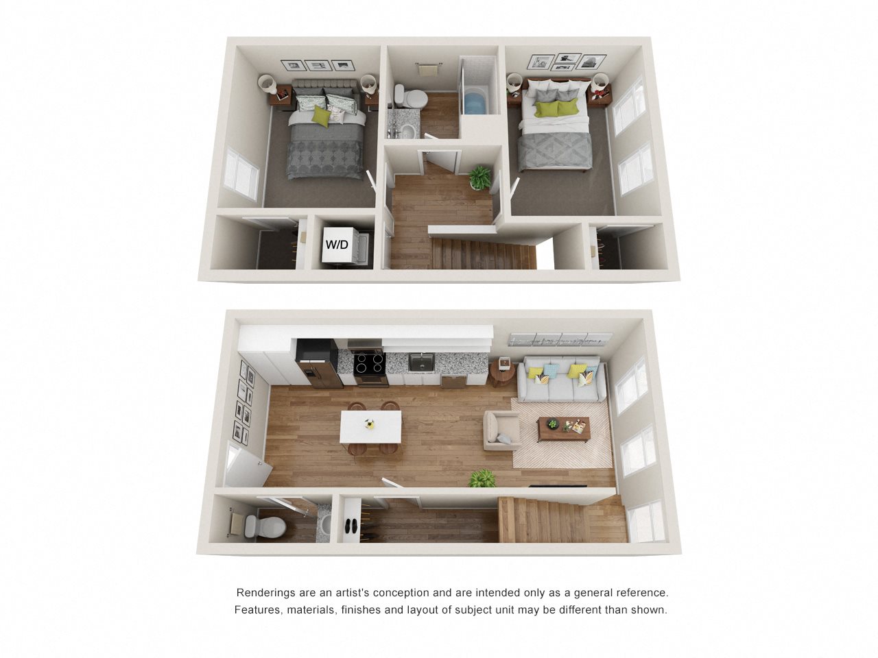 Two Bedroom Townhome 860sf Two Bedroom Townhome